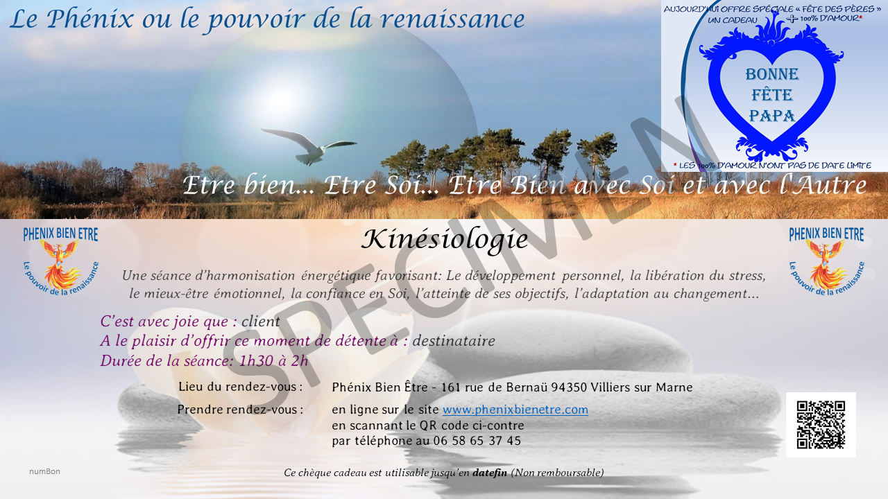 Séance de kinésiologie Spécial Fête des pères