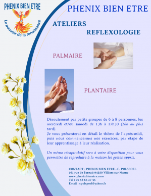 Ateliers de réflexologie plantaire et palmaire